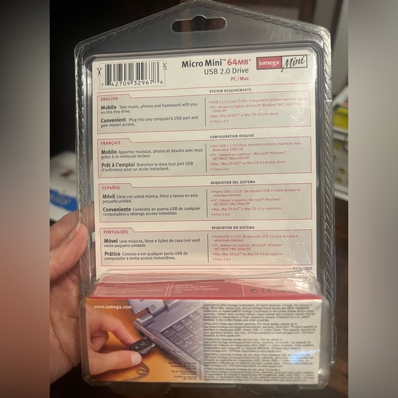 MINI USB 2.0 DRIVE- Micro-Mini 
64MB USB DRIVES by Iomega - Picture 3 of 4